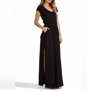 Free People Beach Audrina Soft Cotton Black Maxi Dress Sz XS Back Cutout